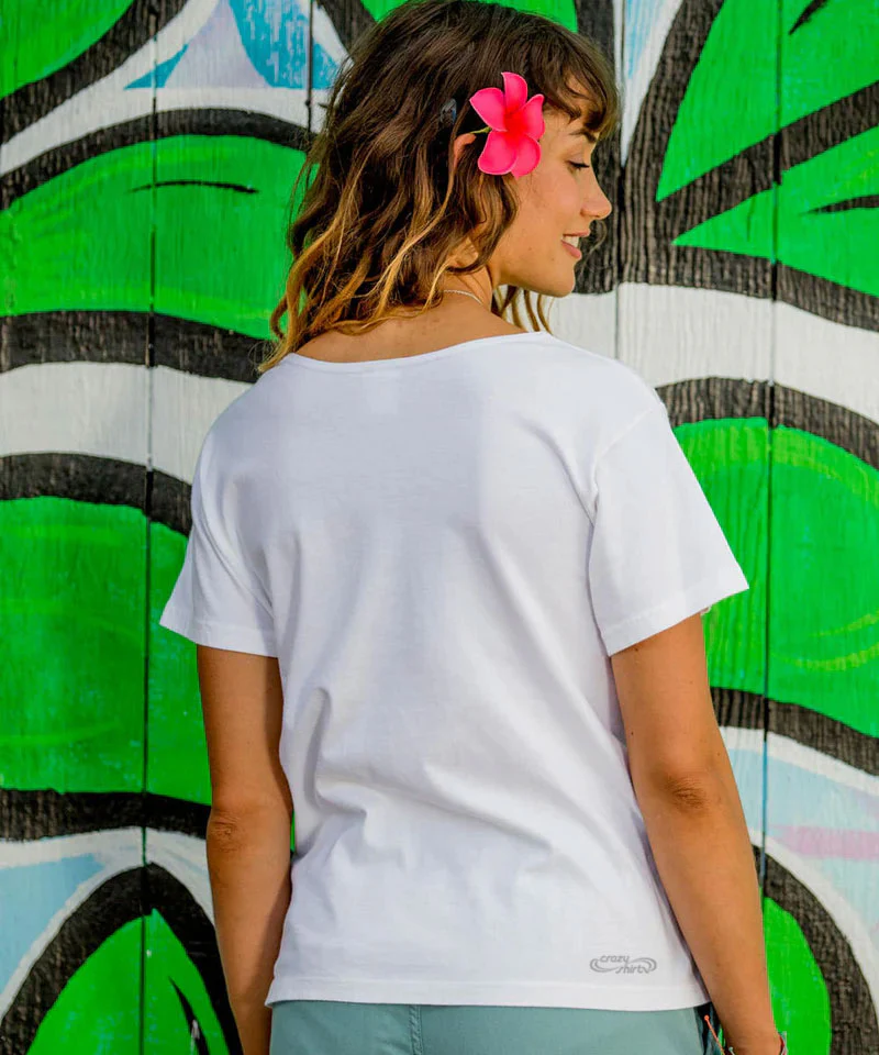 Turtle Seascape - White Short Sleeve Scoop Neck T-Shirt - Image 3