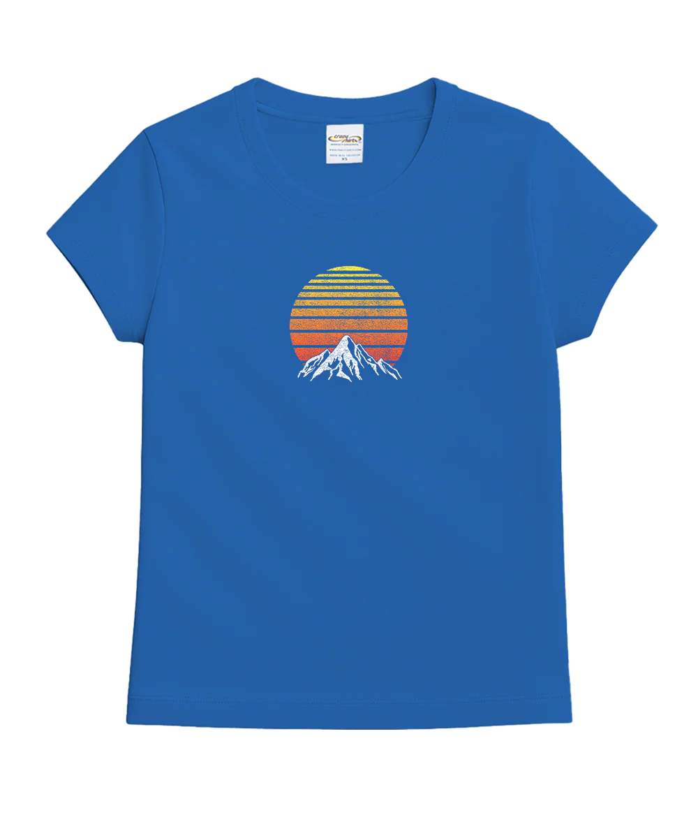 Vail Hiker Sunrise - Blue Hawaii Dyed Short Sleeve Crewneck T-Shirt - Image 4