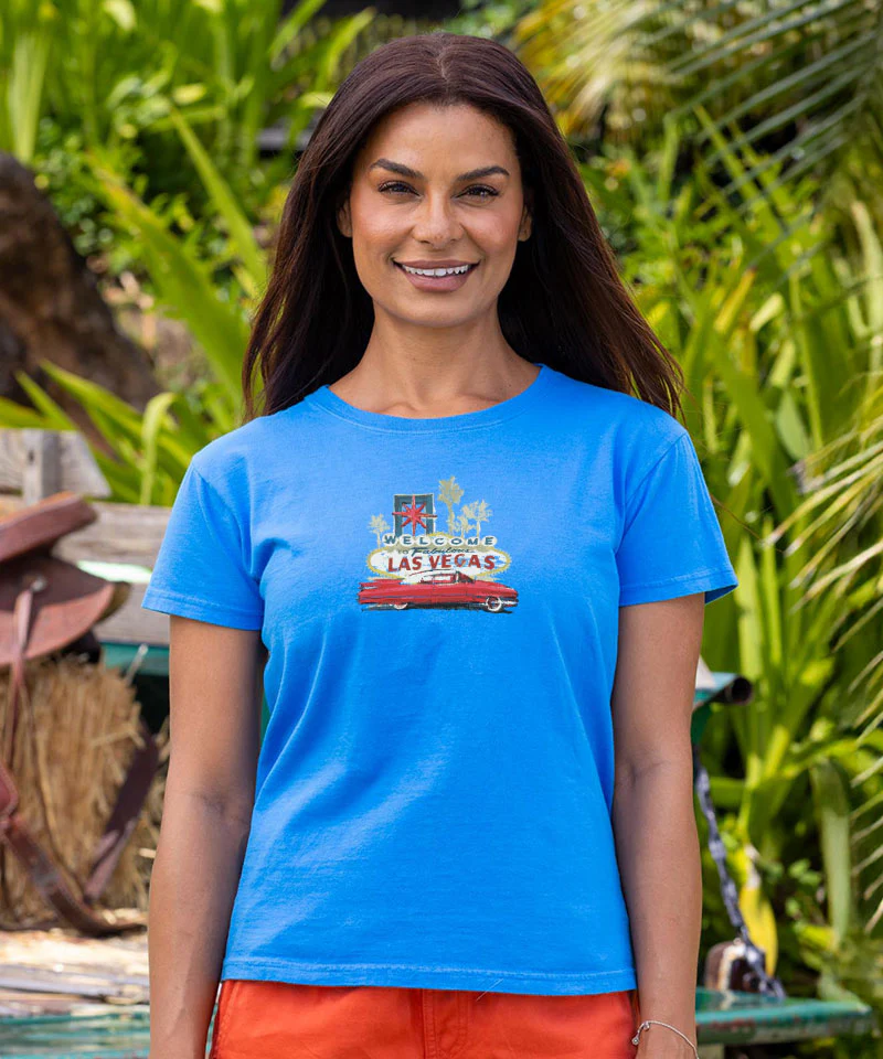 Vegas Caddy - Blue Hawaii Dyed Short Sleeve Crewneck T-Shirt - Image 2
