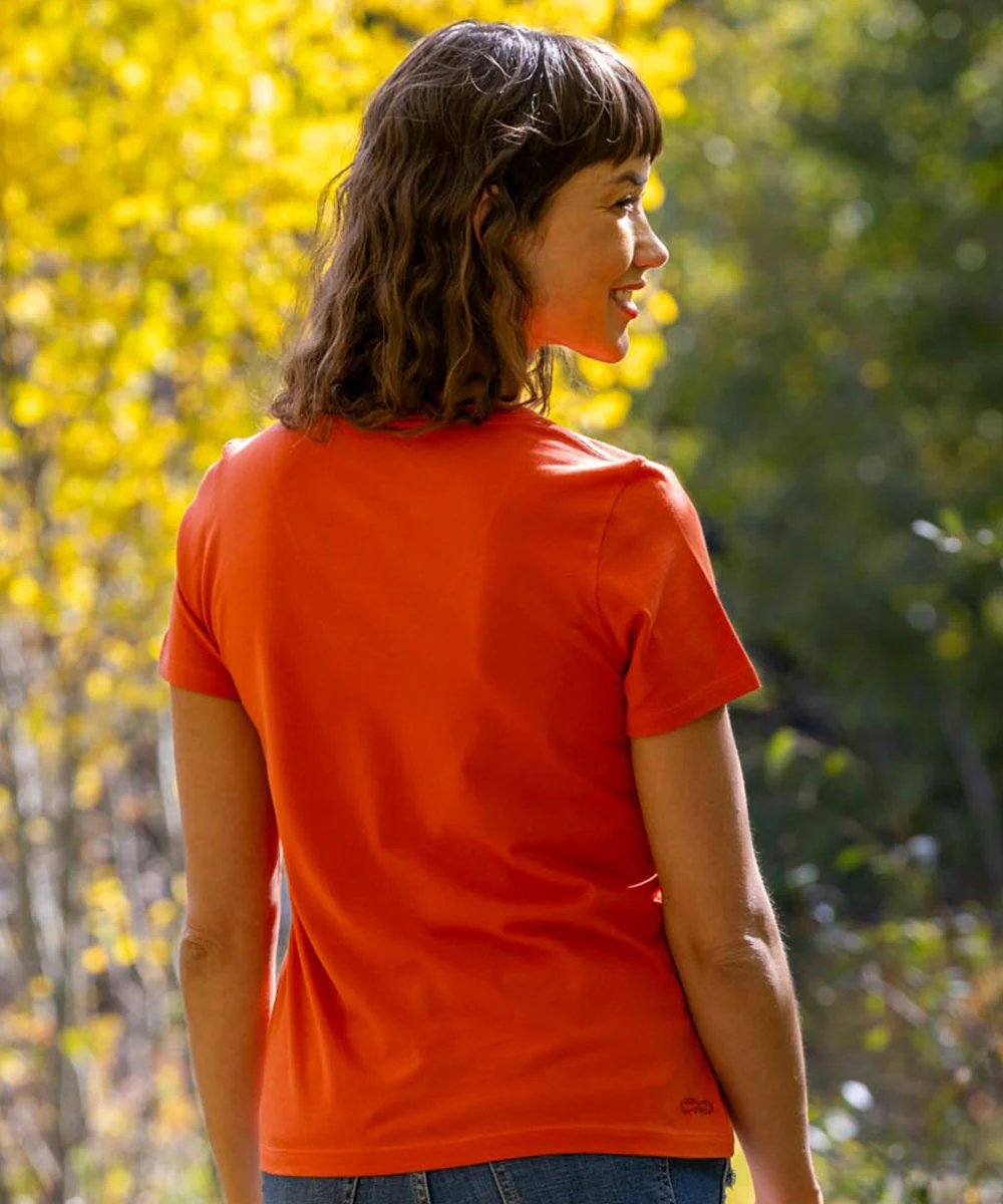 Vinyasa Yaya - Paprika Short Sleeve Pima V-Neck T-Shirt - Image 3