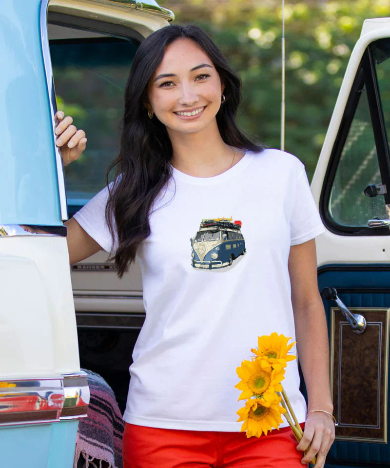 Volkswagen California Road Trip - White Short Sleeve Crewneck T-Shirt - Image 3
