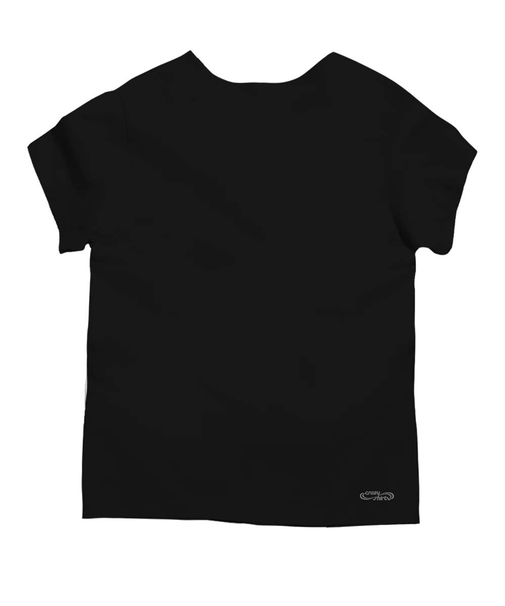 White Hibiscus - Black Short Sleeve Scoop Neck T-Shirt - Image 4