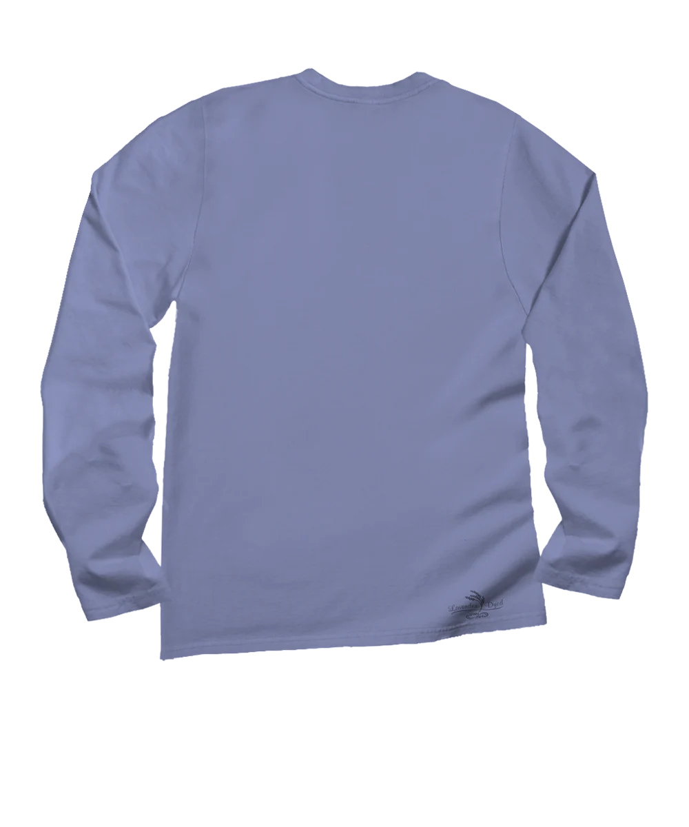 Wyland® Whale Tail Brushed - Lavender Dyed Long Sleeve Crewneck T-Shirt - Image 4